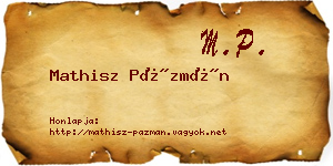 Mathisz Pázmán névjegykártya
